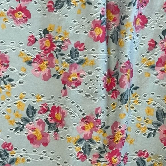 Btween Girls Light Blue Pink Yellow Floral Ruffle Neck Dress Size 6 Spring - Picture 5 of 5